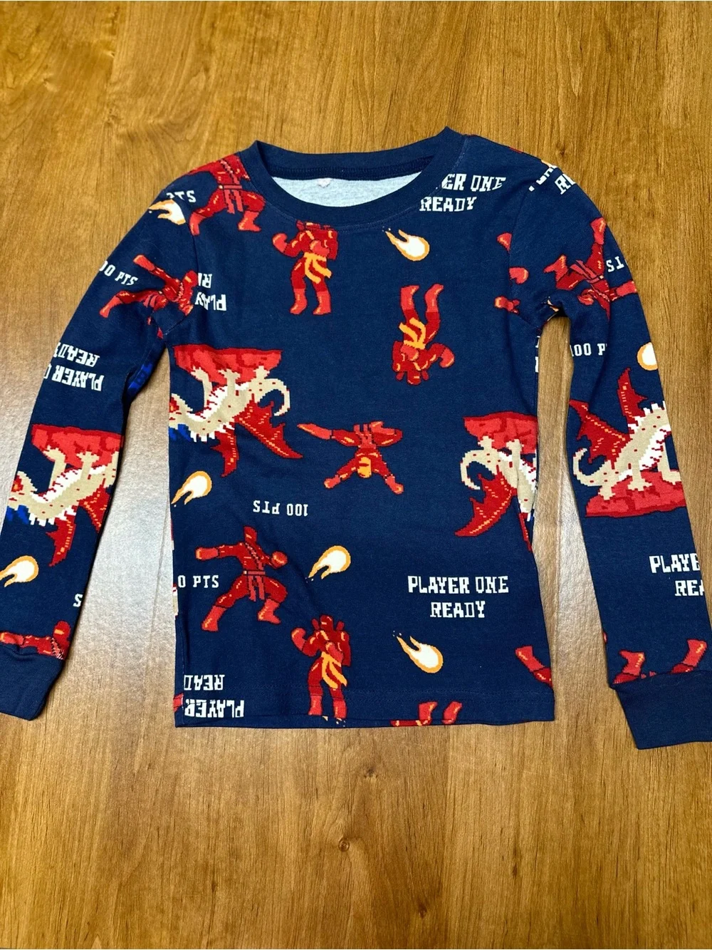Carter's Red and Navy Gamer Pajama Set with Striped Pants 4 pieces